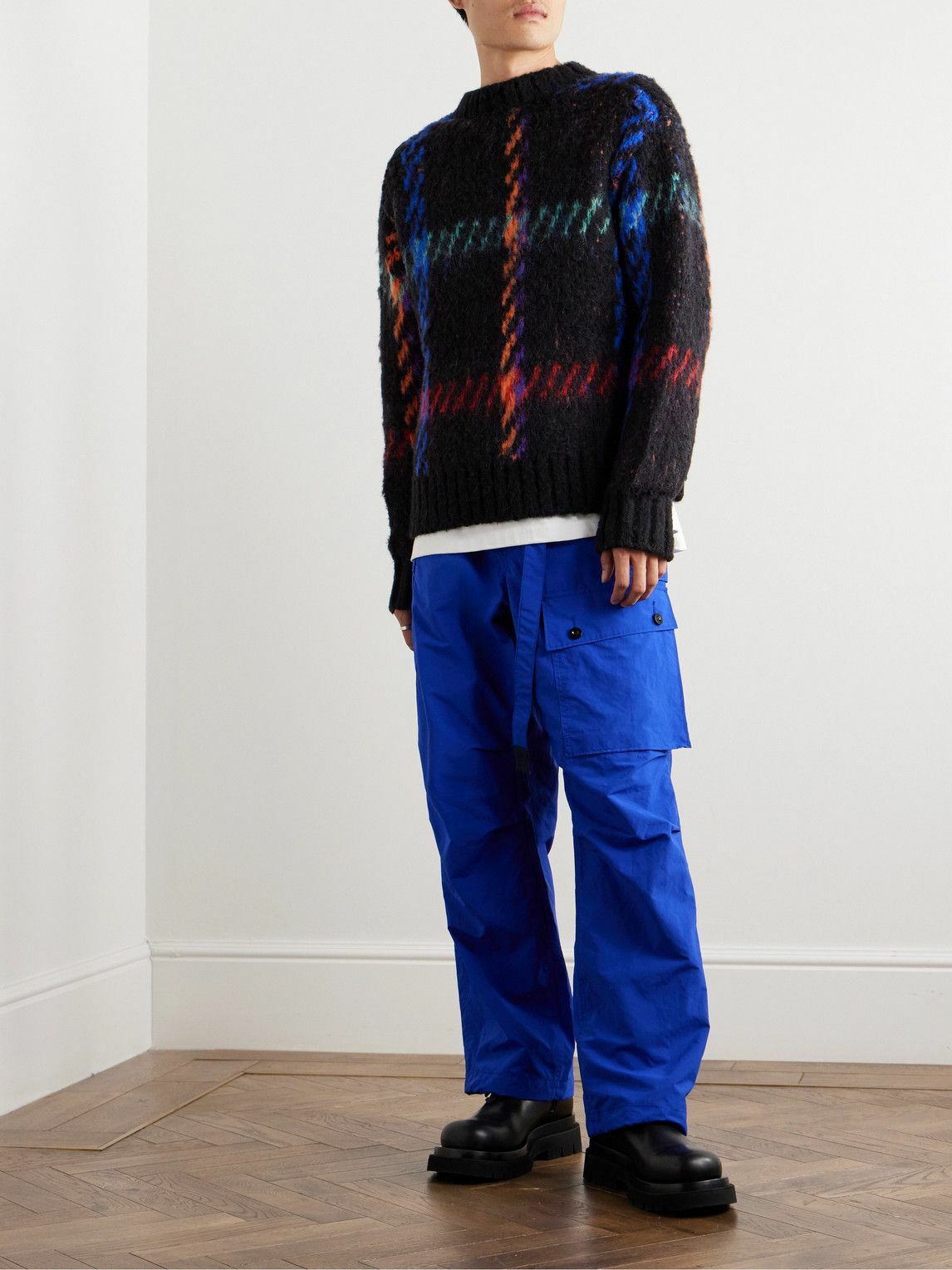 Sacai - Checked Jacquard-Knit Sweater - Multi Sacai