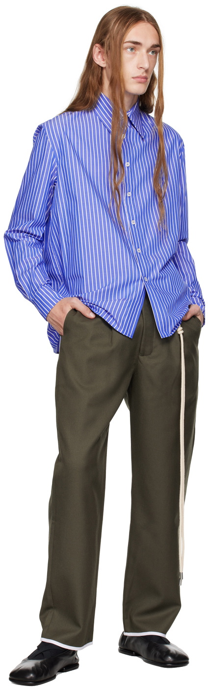 Carlota Barrera Blue Striped Shirt