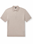 Zegna - Cotton, Linen and Silk-Blend Polo Shirt - Neutrals