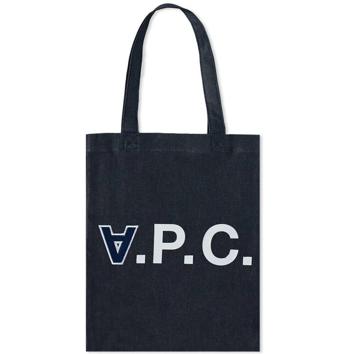 Photo: A.P.C. Laure 2.0 Logo Denim Tote Bag