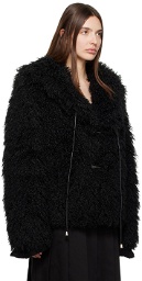 Kijun Black Fluffy Faux-Fur Jacket