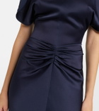 Victoria Beckham Bela gathered satin midi dress