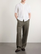 3sixteen - Straight-Leg Pleated Linen Trousers - Green