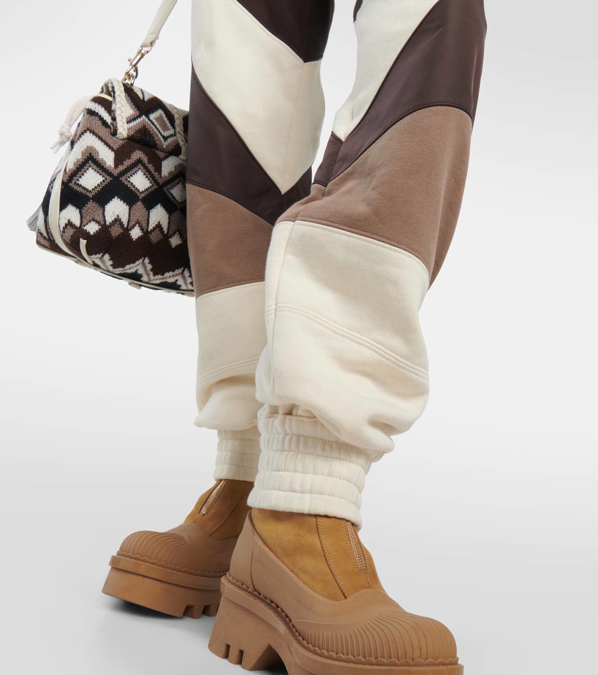 Chloé Colorblocked cotton sweatpants