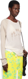 Julie Kegels Beige & Off-White Lightweight Sweater
