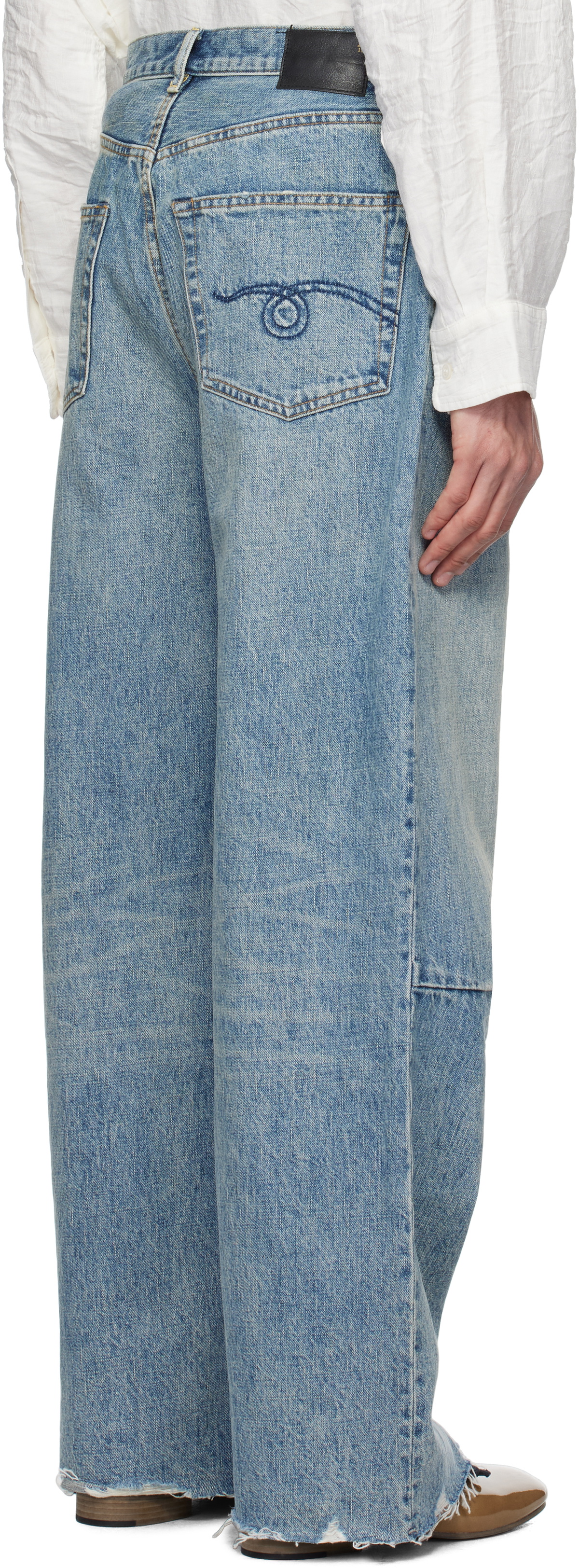 R13 Blue Wayne Articulated Knee Jeans R13