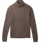 Hugo Boss - Ribbed Virgin Wool, Silk and Cashmere-Blend Rollneck Sweater - Mushroom