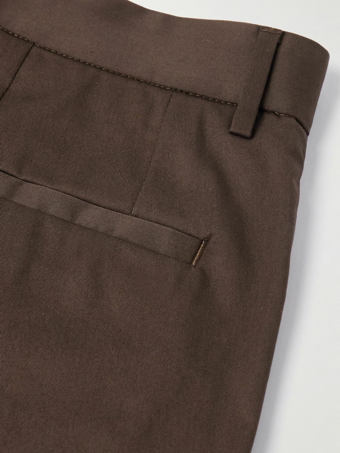 Dolce&Gabbana - Tapered Pleated Cotton-Blend Gabardine Trousers - Brown