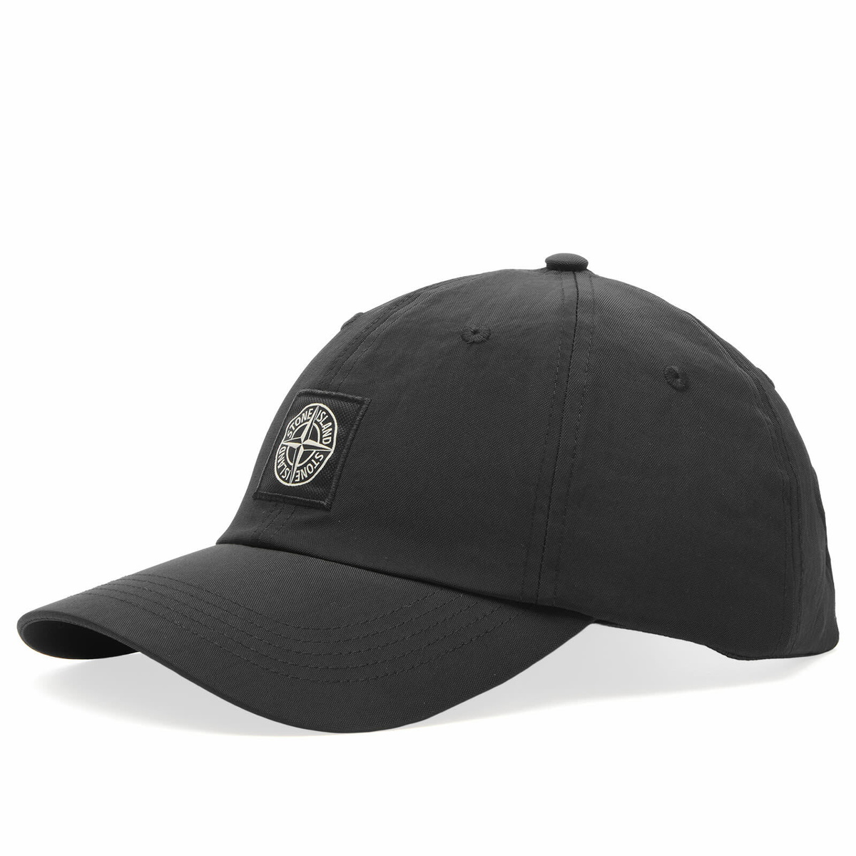 Stone Island Men's Recycled Nylon Oxford Cap in Black Stone Island