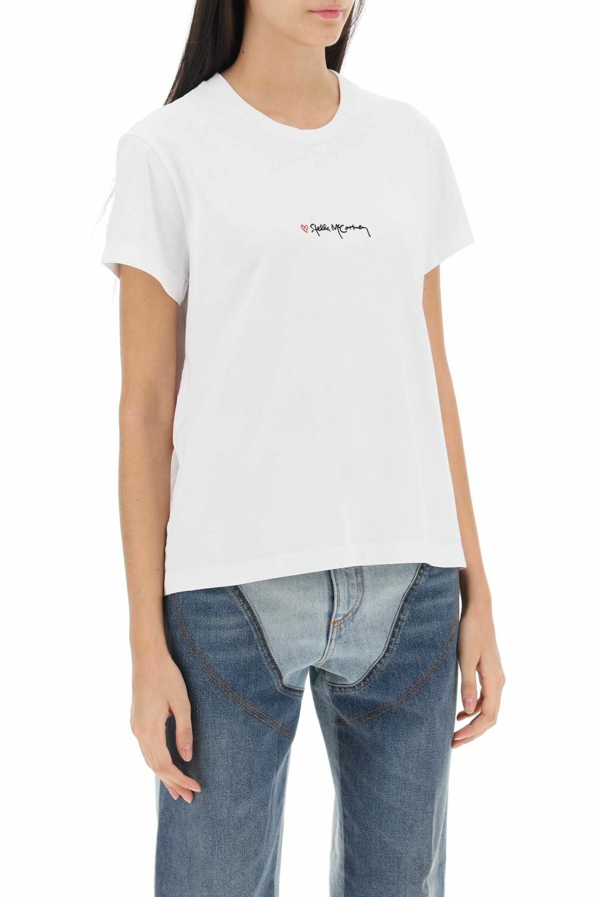 【送料&関税込】Stella McCartney Embroidered T-shirt STELLA McCARTNEY t-shirt with embroidered signature Black