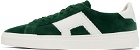 Santoni Green & White Double Buckle Sneakers