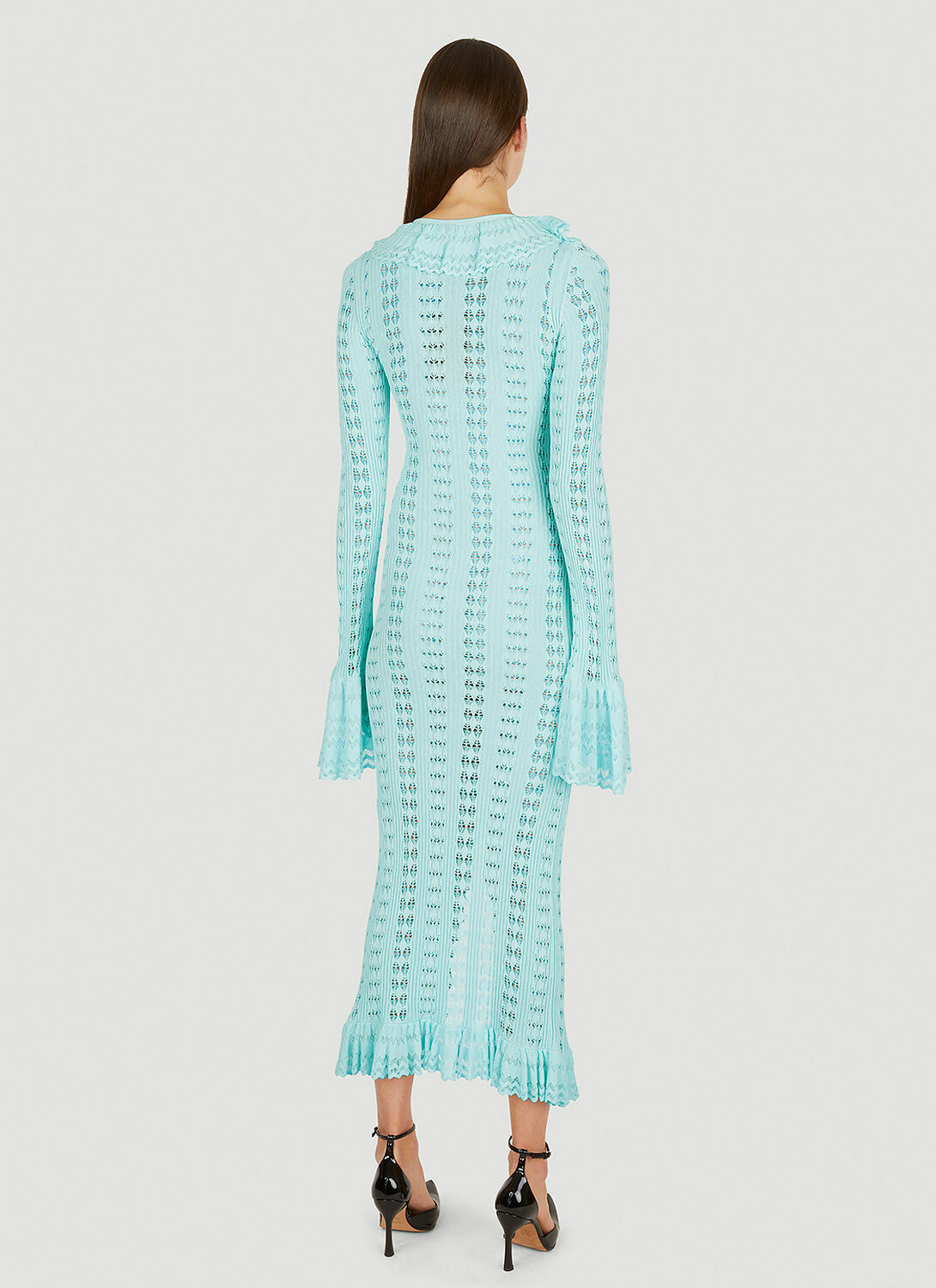 Blumarine Pointelle Knit Frilled Dress