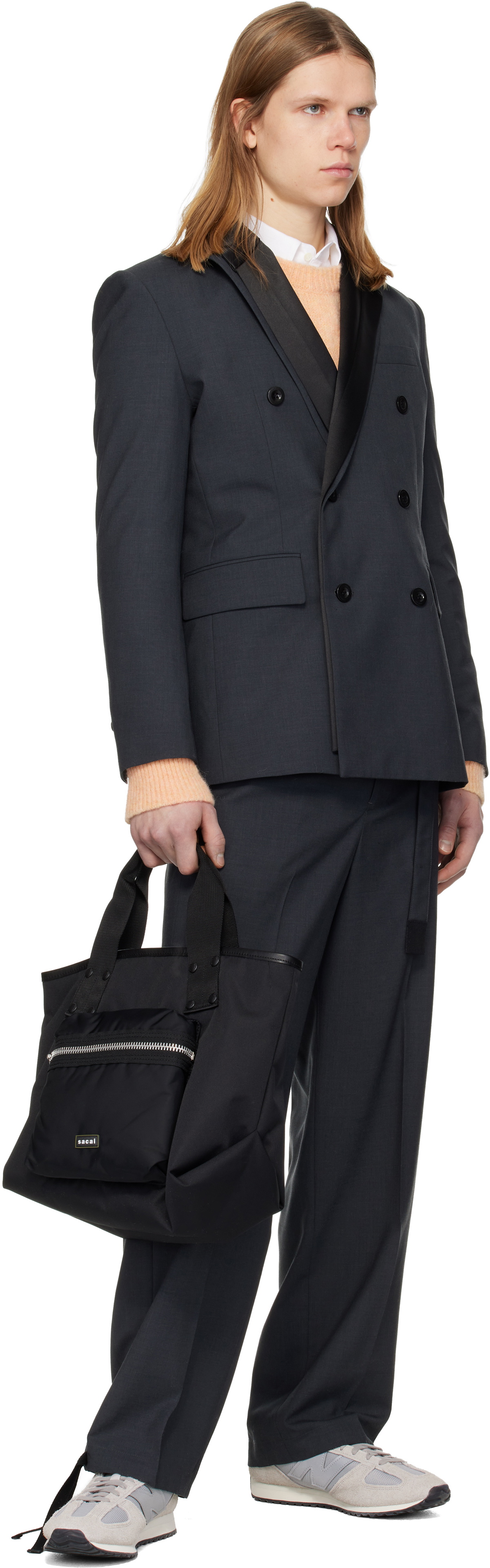 sacai Black Medium Pocket Tote
