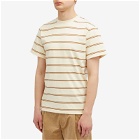 Foret Men's Ferry Stripe T-Shirt in Rubber/Cloud
