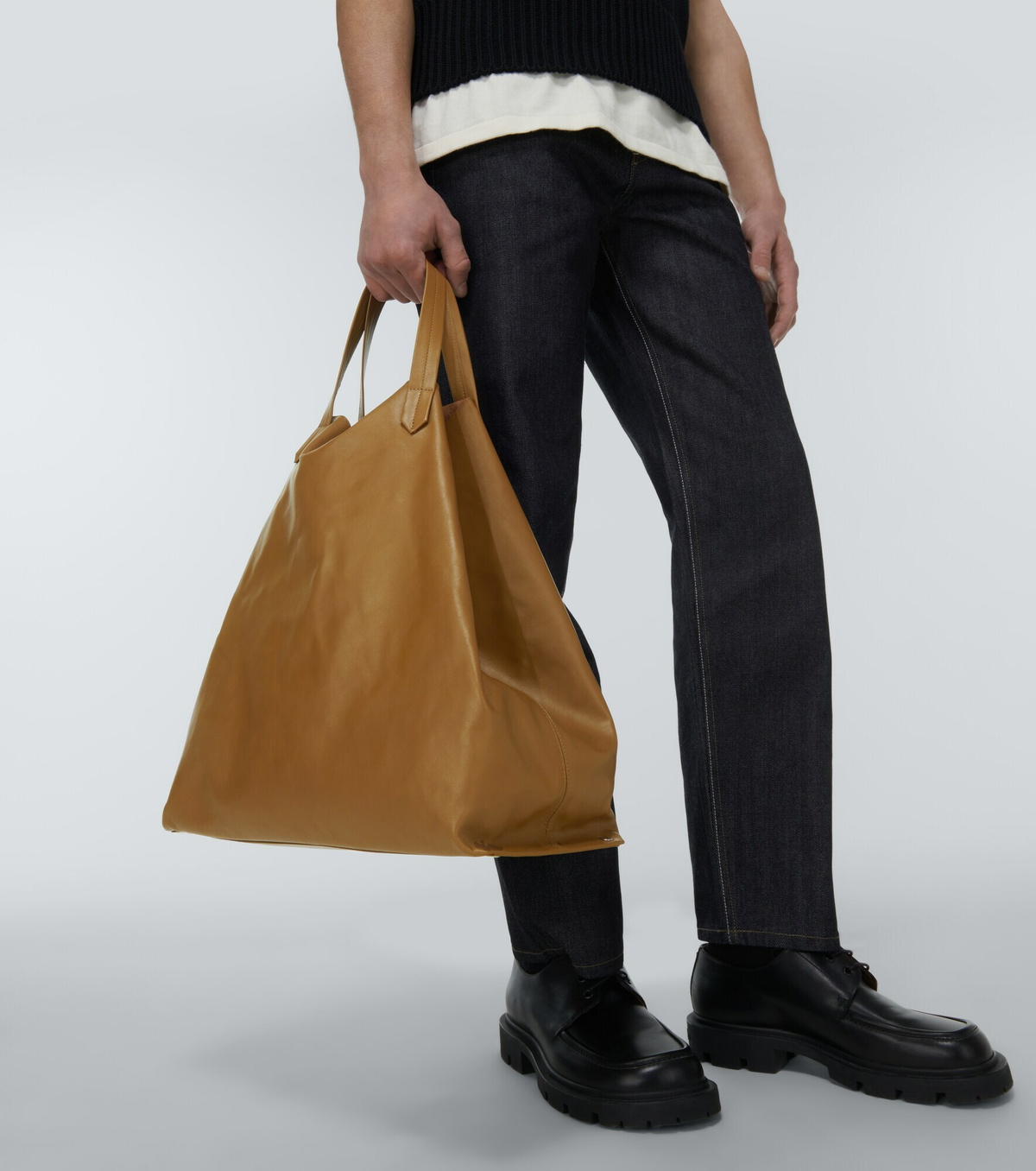 Pre-loved] Jil Sander Patent Leather Tote Bag - Burgundy