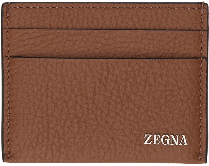 Photo: ZEGNA Brown Simple Card Holder