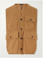 Drake's - Cotton-Drill Utility Vest - Brown