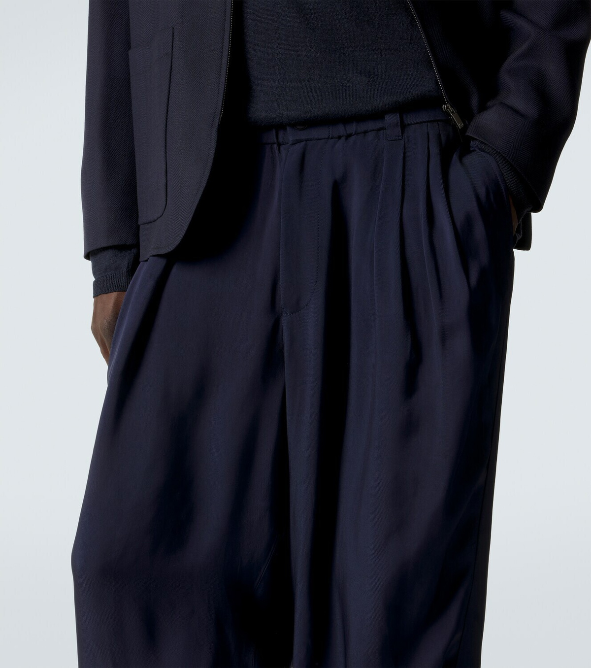 Giorgio Armani Pleated twill tapered pants