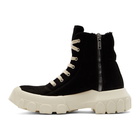 Rick Owens Black Shearling Tractor Sneaker Boots