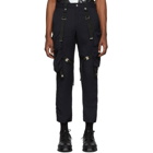 ALMOSTBLACK Navy Strapped Cargo Pants