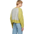 Eckhaus Latta Grey Knit Contrast Cable Sweater