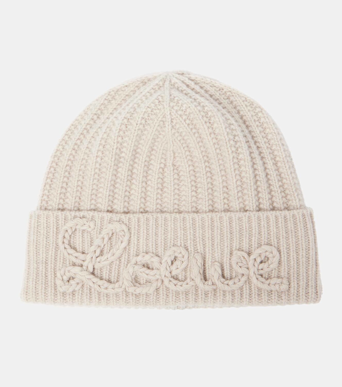 Loewe Logo ribbed-knit wool beanie