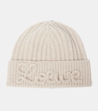 Loewe Logo ribbed-knit wool beanie