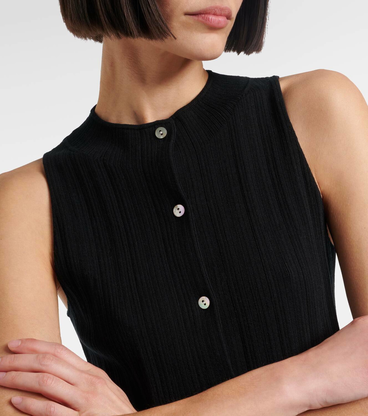 Vince Ribbed-knit cotton top