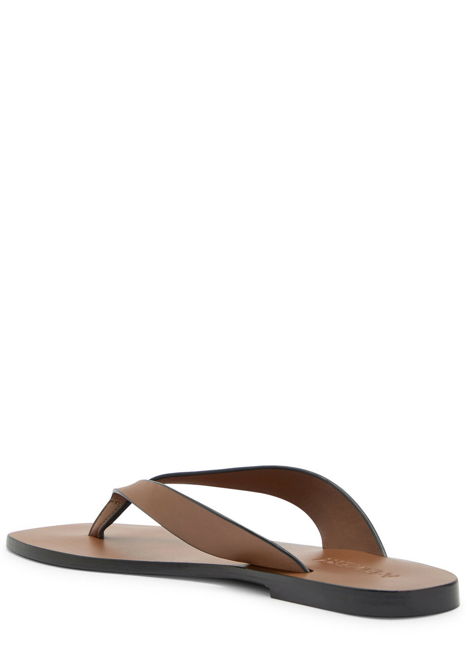 A.emery Kinto Leather Flip Flops Tan