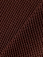 Theory - Mattis Waffle-Knit Cotton-Blend Sweatshirt - Brown