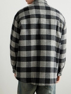 CELINE - Checked Wool-Blend Overshirt - Black