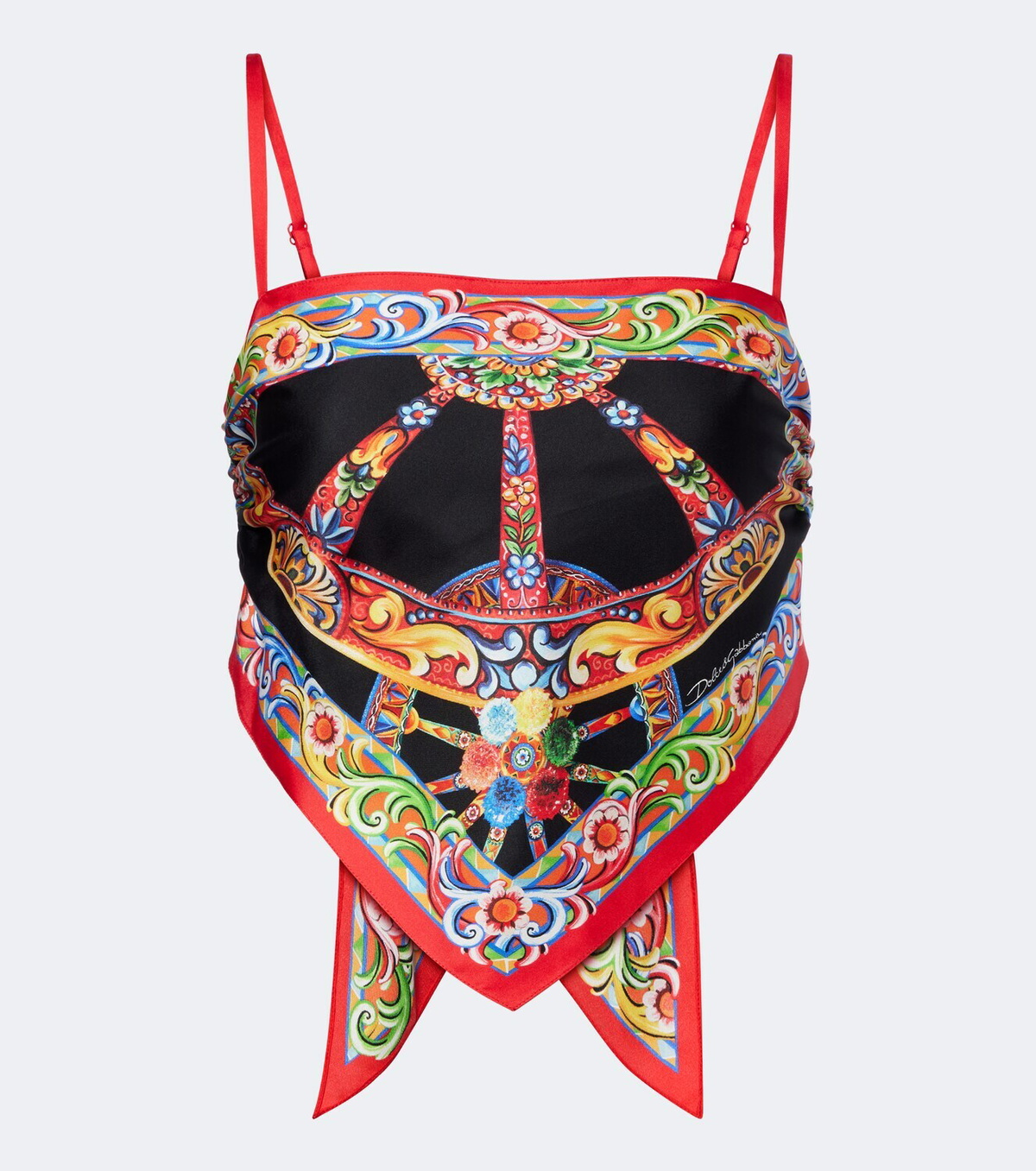 Dolce&Gabbana Carretto silk twill cropped top