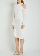 Aaron Esh Asymmetric Jersey Midi Dress White