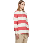 Polo Ralph Lauren White & Pink Classic Fit Khaki-Collar Rugby Shirt