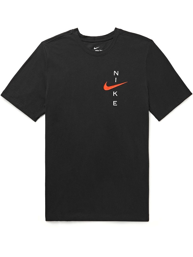 Photo: Nike Training - Logo-Print Dri-FIT Cotton-Blend Jersey T-Shirt - Black