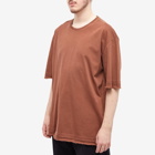 Maison Margiela Men's Unfinished Heavy Jersey T-Shirt in Faded Red