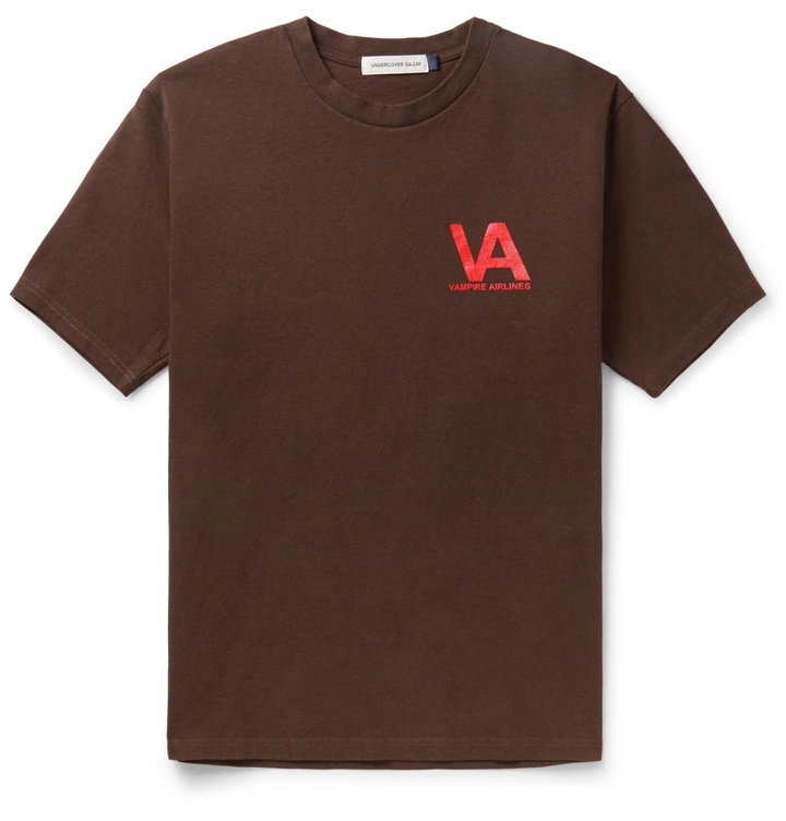 Photo: Undercover - Printed Cotton-Jersey T-Shirt - Brown