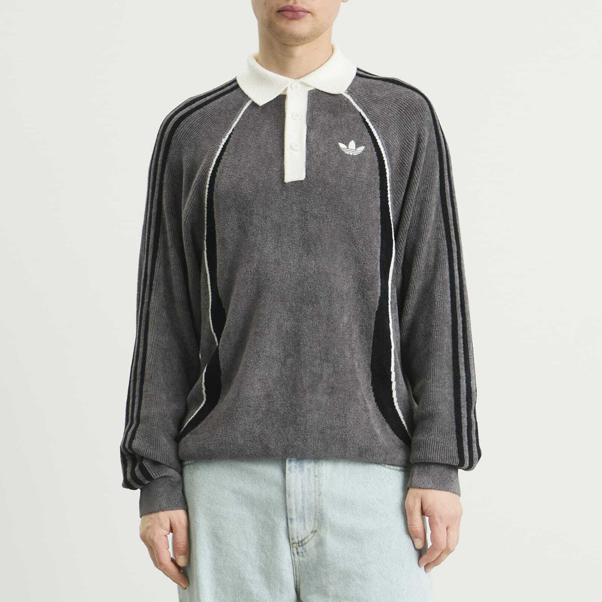 Adidas Men's Wicons Polo in Grey Strata/Black/Off White
