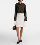 Ferragamo Belted cotton and silk miniskirt
