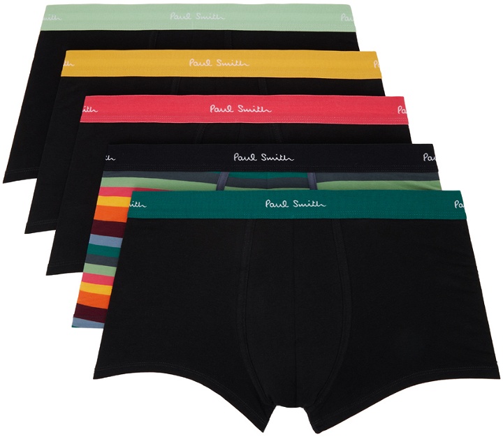 Photo: Paul Smith Five-Pack Multicolor Artist Stripe Boxer Briefs