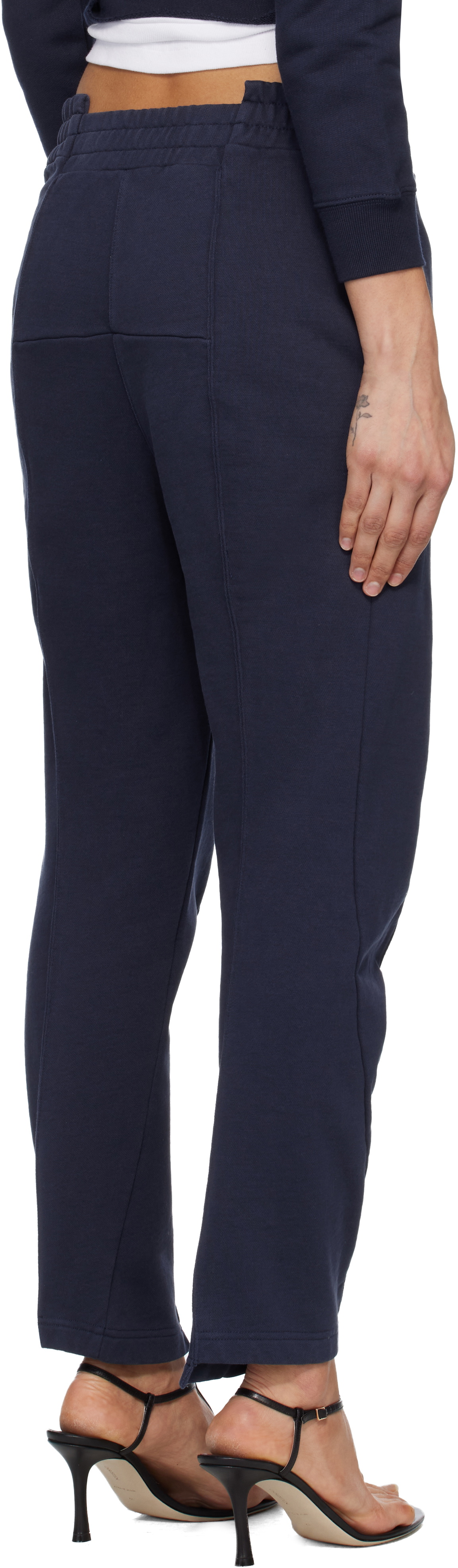 VETEMENTS Navy Cut Up Sweatpants