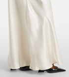 The Attico Gathered halterneck satin gown