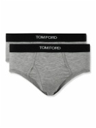 TOM FORD - Two-Pack Stretch-Cotton and Modal-Blend Briefs - Gray