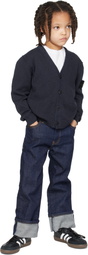 Stone Island Junior Kids Navy Cotton-Nylon Cardigan