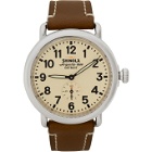 Shinola Silver and Off-White The Runwell 41mm Watch