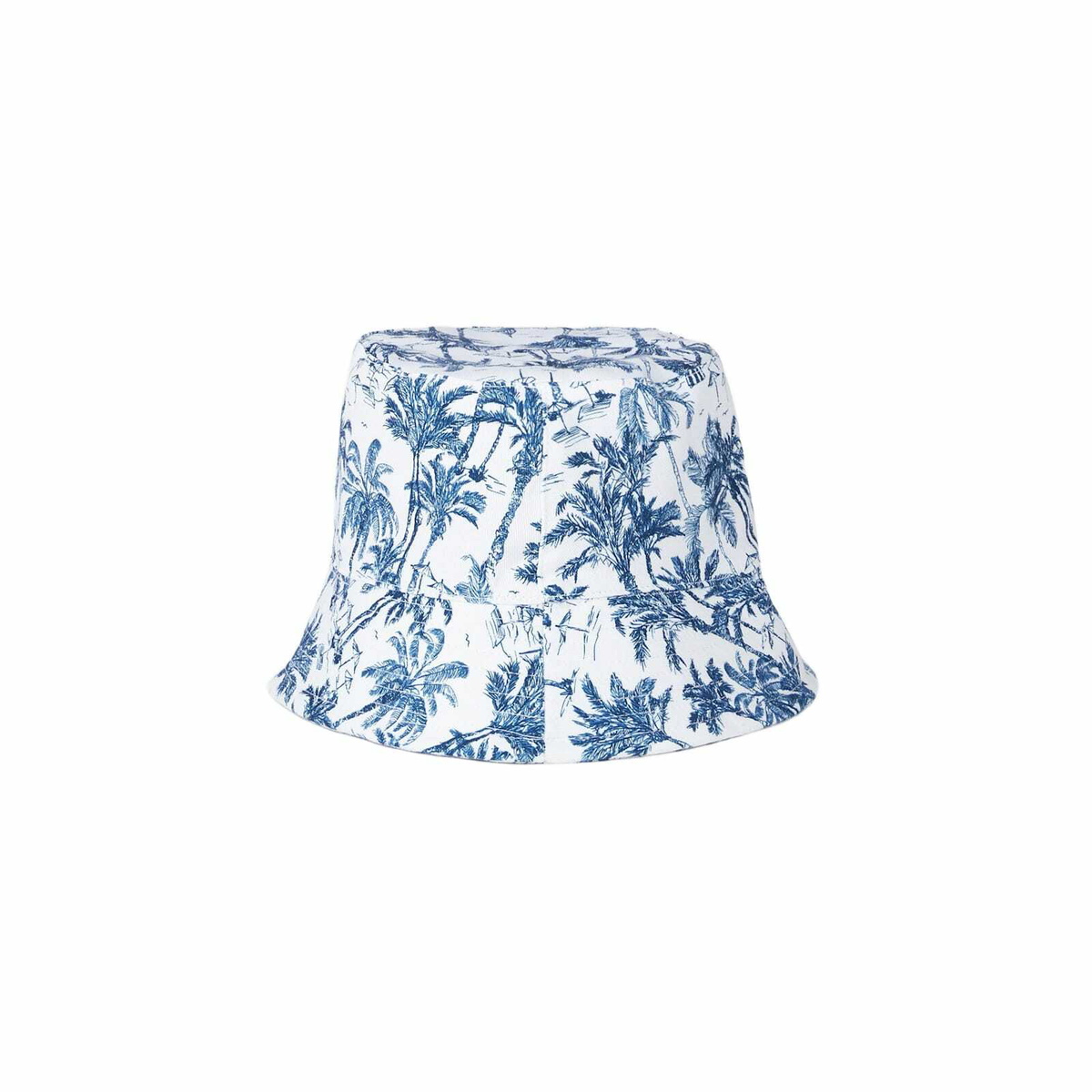 MC2 Saint Barth Cotton Bucket Hat With Front Embroidery And Toile De Jouy Pattern