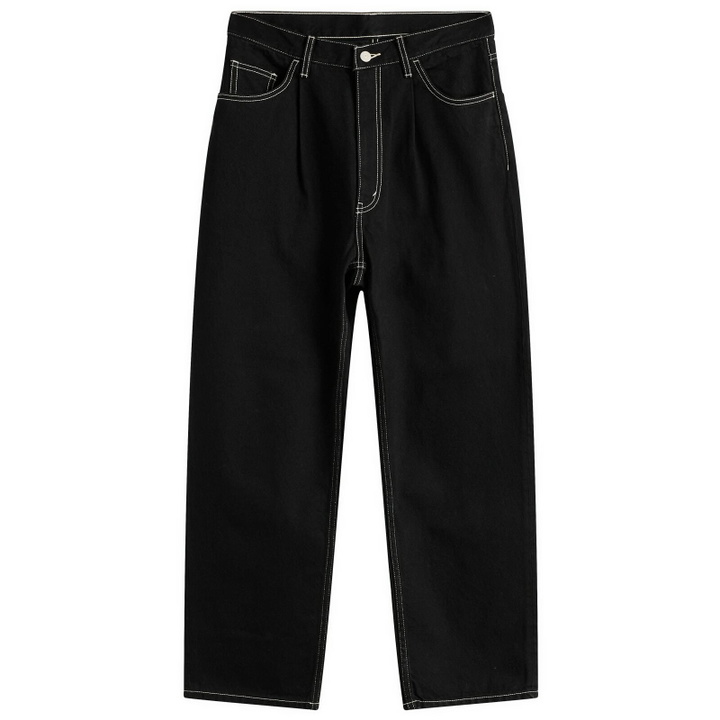 Photo: BEAMS Men's Wide Tapered Denim Jeans in Black