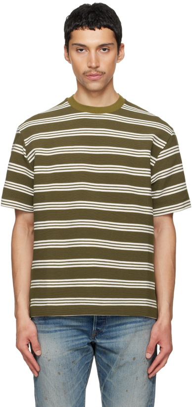 Photo: Paul Smith Khaki Textured Stripe T-shirt