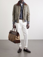 Brunello Cucinelli - Herringbone Canvas and Leather Weekend Bag
