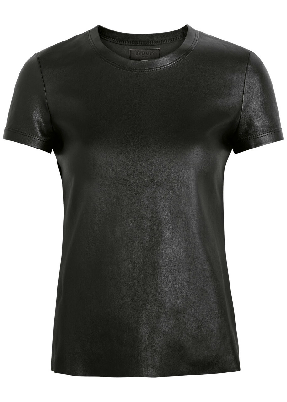 Stouls 05 Stretch-leather T-shirt Black